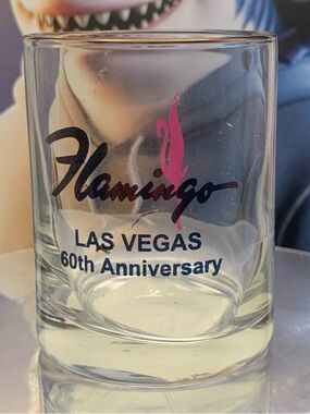 Vintage Flamingo Las Vegas 60th Anniversary Shot Glass Shotglass Casino History